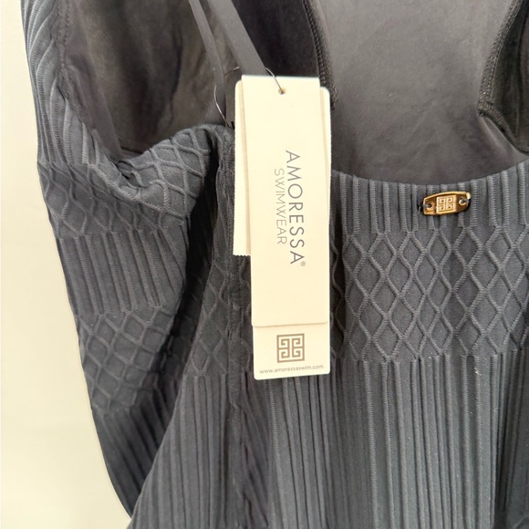 AMORESSA BY MIRACLESUIT MILKY WAY AQUILA ONE PIECE SWIMSUIT BLACK SIZE 14‎ NWT - Picture 7 of 8